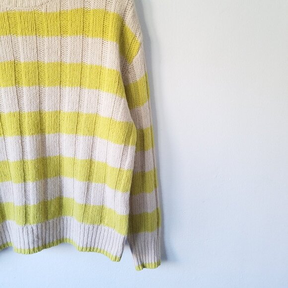 Lanius Wool Alpaca Blend Crew Neck Striped Relaxed Pull Over Sweater Size 36 - Picture 5 of 13